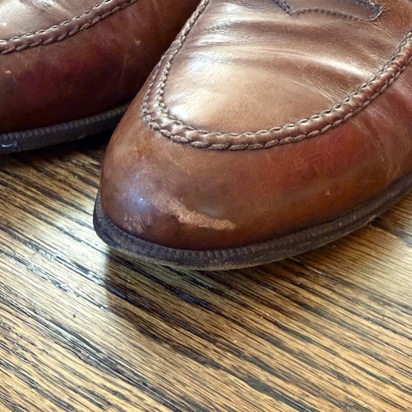 Z Gucci Men’s 40/8.5 Vintage Brown Leather Slip-On Loafers main image 6